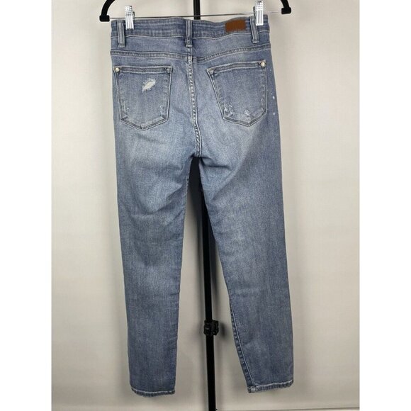 Judy Blue Light Blue Relaxed Fit JB8273MD Destroyed Distressed Jeans Size 9/29 - Picture 4 of 7